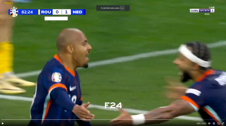 شاهد .. هدف هولندا الثاني ضد رومانيا