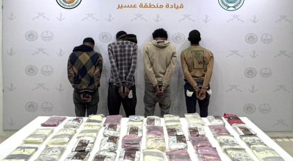 القبض على 4 مخالفين لتهريبهم 43 كيلو حشيش في عسير