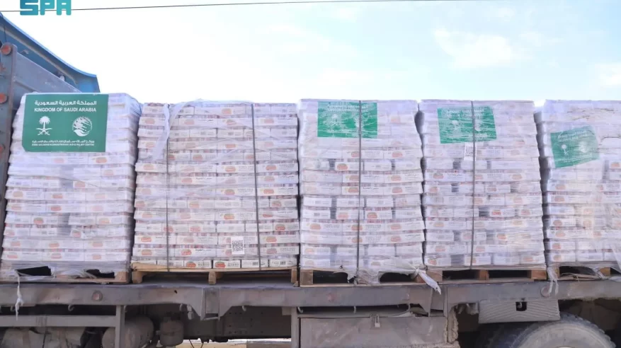 وصول قوافل إغاثية سعودية جديدة إلى جنوب قطاع غزة
