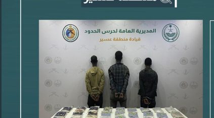 القبض على 3 مخالفين لتهريبهم 33 كيلو حشيش في عسير