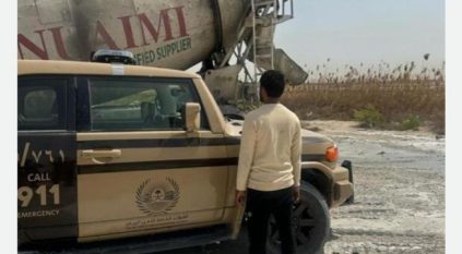 ضبط مقيم لتفريغه مواد خرسانية في الشرقية