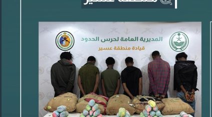 القبض على 6 مخالفين لتهريبهم 90 كيلو قات في عسير