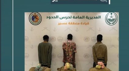 القبض على 3 مخالفين لتهريبهم 45 كيلو قات في عسير 