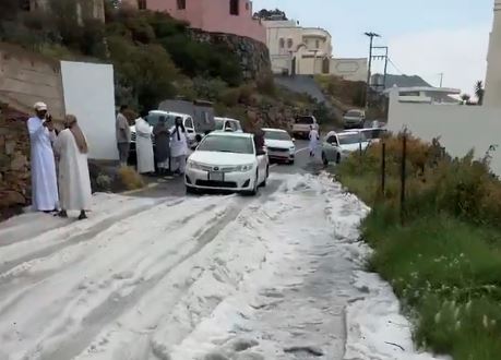 لقطات توثق بردية كثيفة غرب أبها