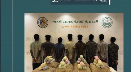 القبض على 8 مخالفين لتهريبهم 160 كيلو قات في عسير