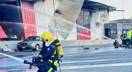 حريق في مستودع بحي الزايدي بمكة المكرمة