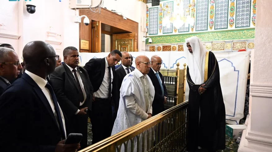 الرئيس الموريتاني يزور المسجد النبوي