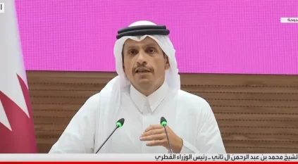 رئيس الوزراء القطري: الهجوم الإسرائيلي كان عملية غادرة 100% وليس هناك علم مسبق بها