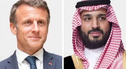 ولي العهد والرئيس الفرنسي يستعرضان الجهود المبذولة لإنهاء الكارثة الإنسانية في غزة