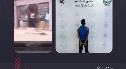 القبض على شخص سرق محلًا تجاريًا باستخدام سلاح أبيض في عسير
