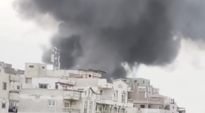 بالفيديو.. حريق ضخم بمنطقة الحرفيين في مصر