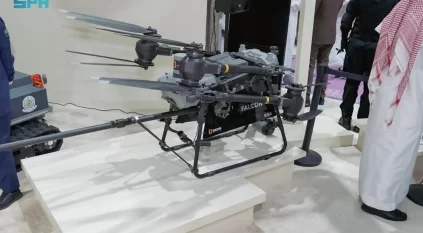 الدفاع المدني يستعرض طائرة صقر المعززة بالذكاء الاصطناعي لحالات الإطفاء والإنقاذ