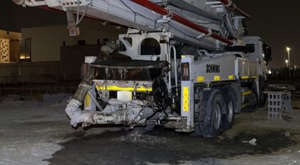 ضبط مقيم لتفريغه مواد خرسانية في الشرقية