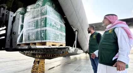 وصول الطائرة الإغاثية السعودية الـ72 لإغاثة الشعب الفلسطيني في قطاع غزة