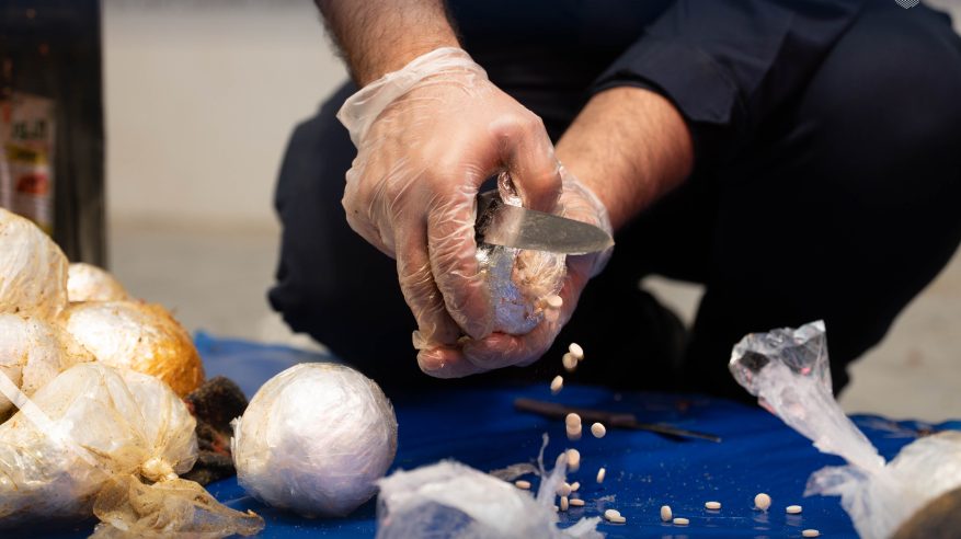 إحباط محاولة تهريب أكثر من 58 ألف حبة إمفيتامين مخبأة في إرسالية زيت زيتون