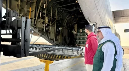 وصول الطائرة الإغاثية السعودية الـ73 لإغاثة الشعب الفلسطيني في قطاع غزة