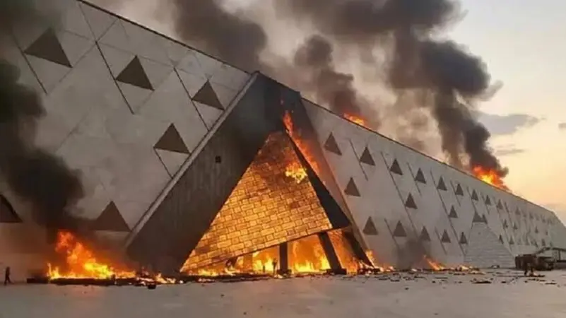 حقيقة صور حريق المتحف المصري الكبير