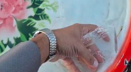 شاهد.. تجمد المياه في بلقرن صباح اليوم