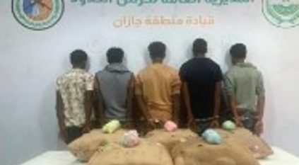 القبض على 5 إثيوبيين لتهريبهم 100 كيلوجرامًا من القات المخدر بجازان