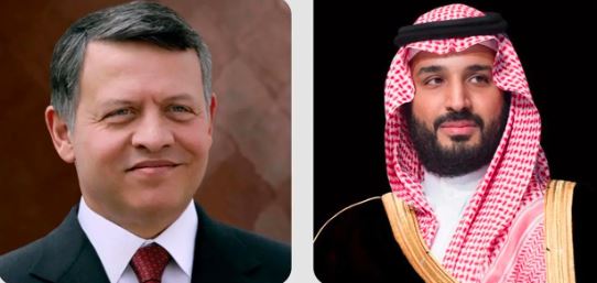 ولي العهد يتلقى اتصالًا هاتفيًا من ملك الأردن
