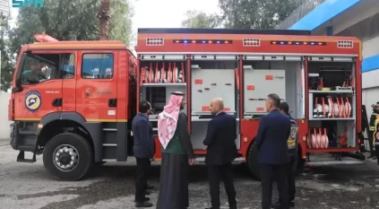 سلمان للإغاثة يسلّم 3 سيارات إطفاء لوزارة الطوارئ السورية لمكافحة حرائق اللاذقية