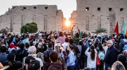 الشمس تتعامد على معابد الكرنك بمصر معلنة بداية فصل الشتاء