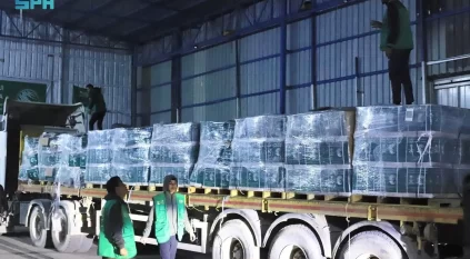 قافلة إغاثية سعودية جديدة تصل إلى وسط قطاع غزة