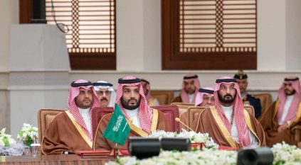 جانب من ترؤس ولي العهد لوفد السعودية في القمة الخليجية الـ 46