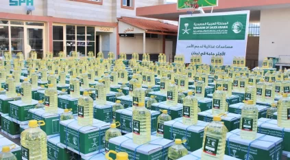 سلمان للإغاثة يوزّع 1.359 سلة غذائية كرتون تمر بالمنية في بلبنان