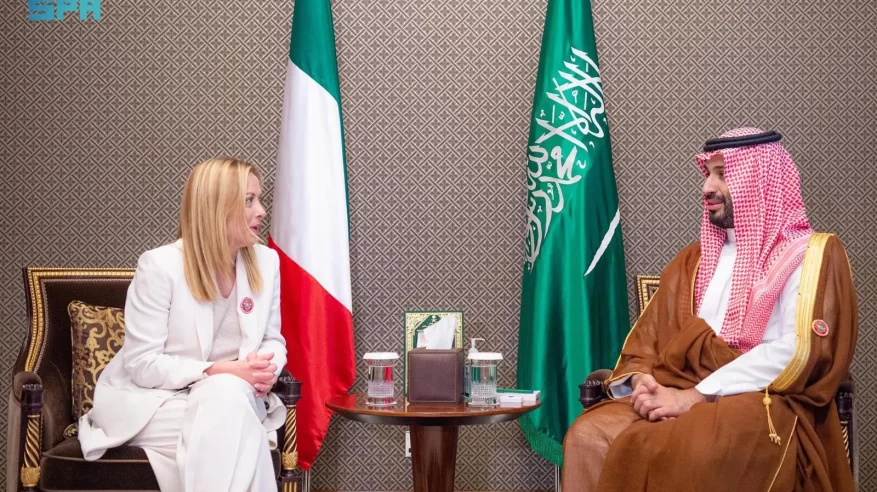 ولي العهد يبحث أوجه التعاون المشترك مع رئيسة وزراء إيطاليا