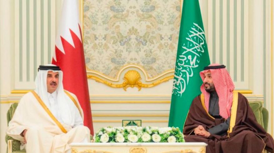 ولي العهد وأمير قطر يعقدان جلسة مباحثات في قصر اليمامة