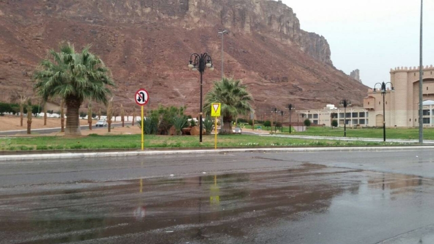 حالة مطرية على محافظة العُلا