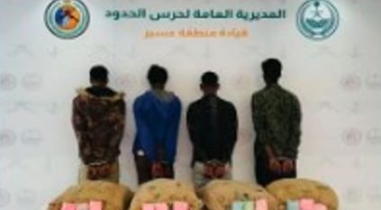 القبض على 4 إثيوبيين لتهريبهم 80 كيلوجراما من القات بعسير