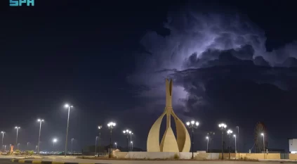 صواعق رعدية مصحوبة بأمطار على عرعر