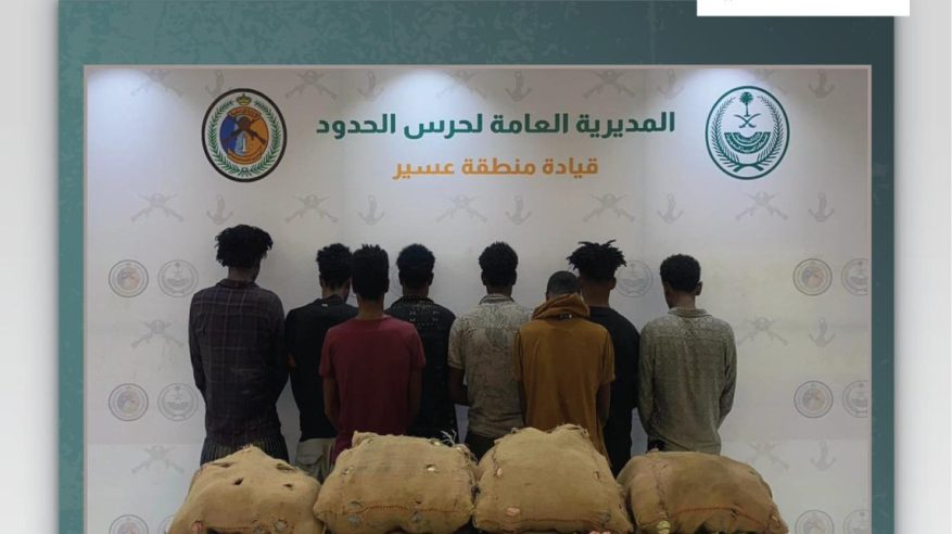 القبض على 8 مخالفين لتهريبهم 144 كيلو قات في عسير