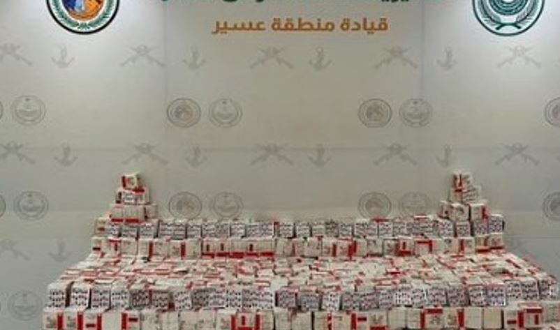 إحباط تهريب أكثر من 187 ألف قرص مخدر بعسير