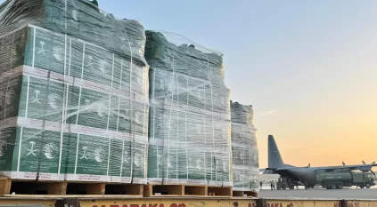 وصول الطائرة الإغاثية السعودية الـ80 لإغاثة الشعب الفلسطيني في قطاع غزة