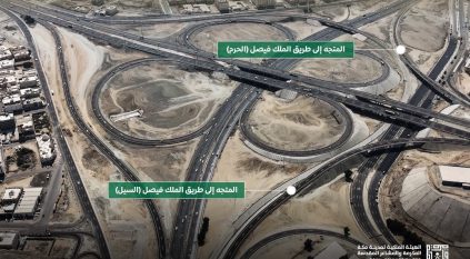 اكتمال تشغيل عناصر تقاطع الدائري الرابع مع طريق السيل في العاصمة المقدسة