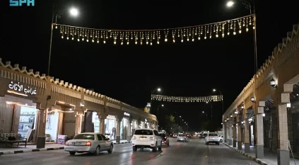 شوارع نجران وميادينها تتزين بالفوانيس مع قرب شهر رمضان