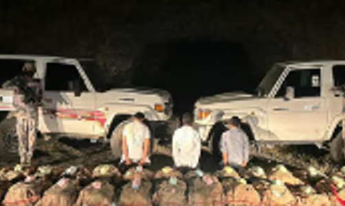 القبض على 3 مواطنين لتهريبهم 500 كجم من القات في جازان