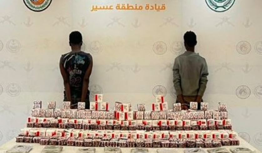 حرس الحدود يقبض على إثيوبيين لتهريبهما 35 كجم من الحشيش بعسير