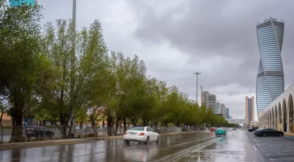 لقطات لهطول أمطار غزيرة على الرياض