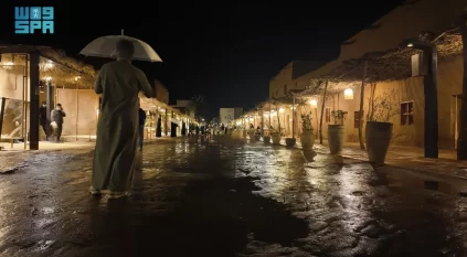 هطول أمطار الخير على محافظة العُلا