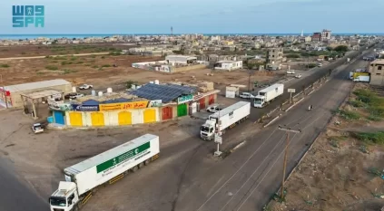 وصول 4 شاحنات إغاثية جديدة مقدمة من سلمان للإغاثة إلى تعز