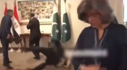 سقوط مفاجئ لوزير خارجية باكستان خلال استقباله وزراء الخارجية في إسلام آباد