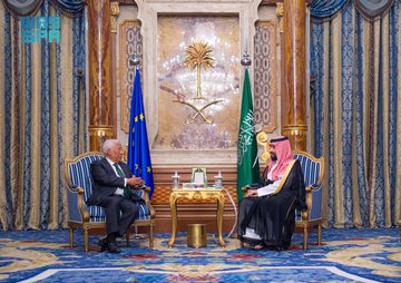 ولي العهد يلتقي رئيس المجلس الأوروبي