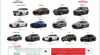 استدعاء أكثر من 33 ألف مركبة تويوتا ولكزس بسبب خلل فني
