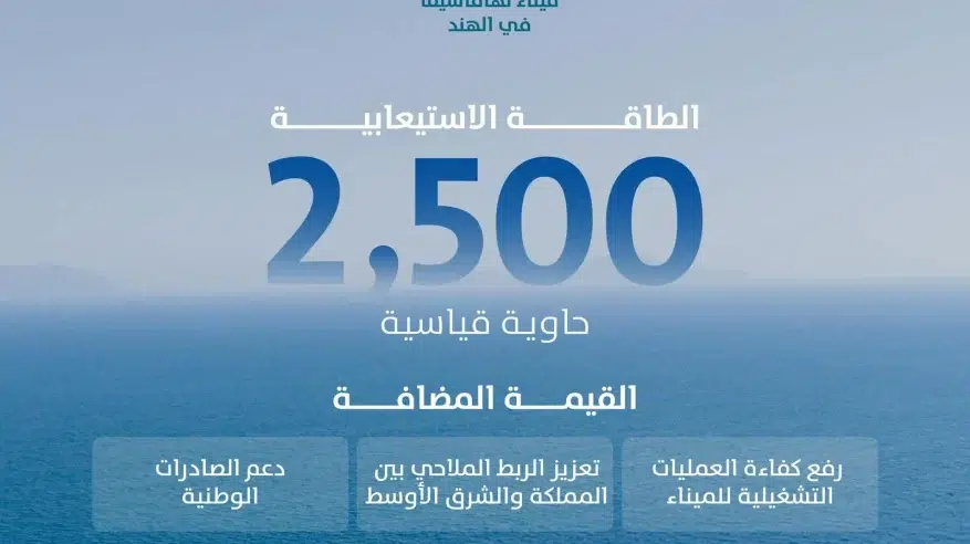 “موانئ” تعلن إضافة خدمة الشحن north india to middle east