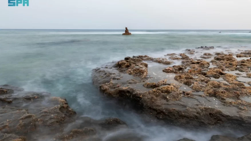 التكوينات الصخرية تشكّل تناغمًا بصريًا مبهرًا على سواحل الوجه