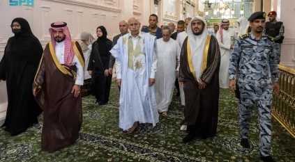رئيس موريتانيا يزور المسجد النبوي